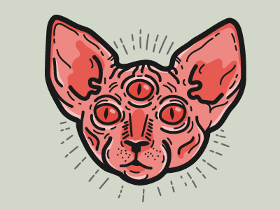 Sphynx animals cat illustration sphynx tattoo vector