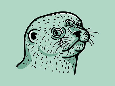 All-Seeing Otter animals illustration otter tattoo vector