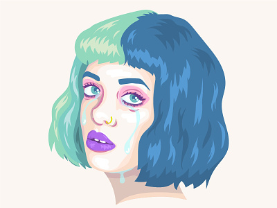 Melanie Portrait illustration pastels vector