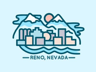 Reno, Nevada Skyline city illustration simple skyline vector