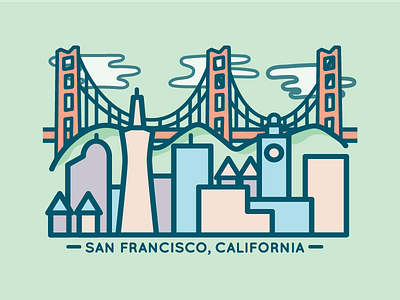 San Francisco Skyline city illustration simple skyline vector