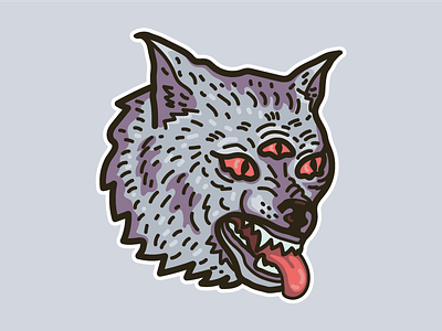 Three Eyed Wolf animals illustration tattoo vector wolf