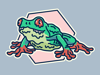 Slimy Frog animals frog illustration tattoo vector