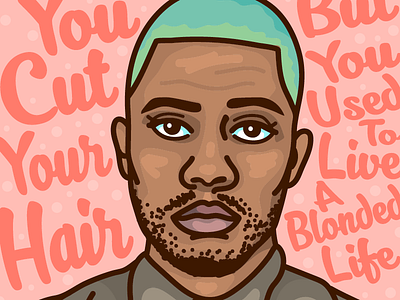 Frank Ocean illustration pastels portrait vector