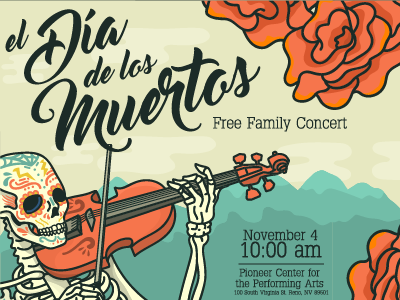 Dia de los Muertos poster flyer poster sugarskull typography vector