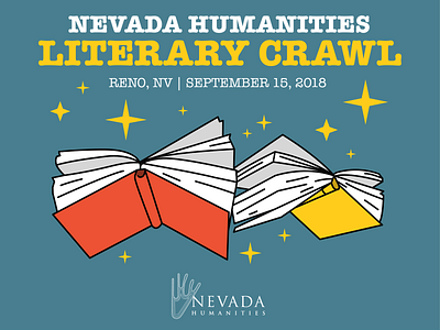Nevada Literary Crawl arts books bookshop humanities illustration library literature nevada reading reno vector