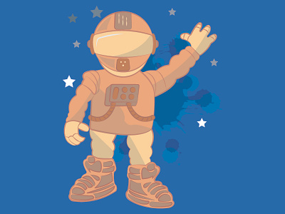 Astronaut Illustration astronaut cartoon design flat graphic design illustration vector