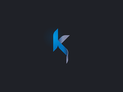 K 3d k logo one letter ribbon