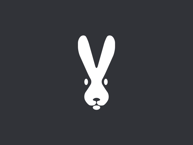 Rabbit animal animated animation bunny ears hare logo loop minimal motion negative space negative space rabbit simple