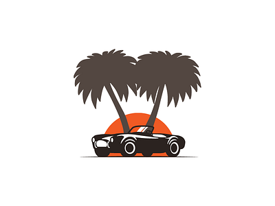 Vintage Car ac cobra car illustration miami palm trees shelby sun vintage