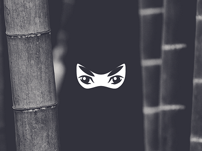 Ninja asian bamboo eyes face japanese logo minimal ninja simple