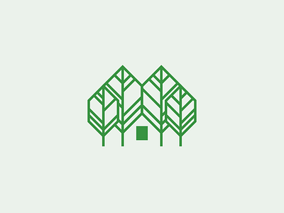 Cabin In The Woods cabin green logo negative space trees woods