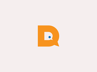 Dialogue app bird blue chat chirp d icon initial negative space one letter orange