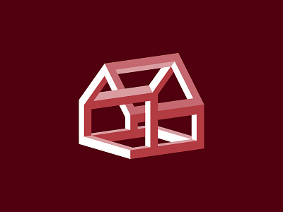 House of Illusions architecture geometric house illusion illustration logo magic minimal simple vector