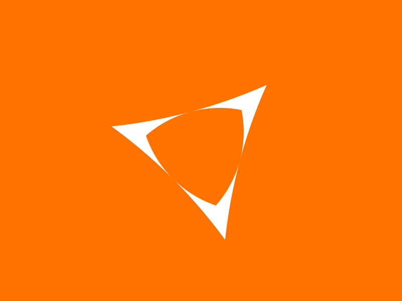 3 animated circles easing elastic intersections logo minimal negative space negative space orange pulse simple triangle