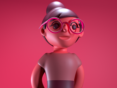 SUSI RED (ROJAS) 3d c4d character cute girl glasses illustration portrait red woman