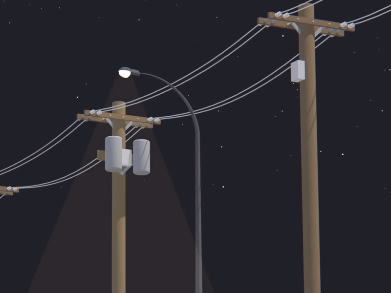 Street Totems 3d c4d cables lamp lightpost lowpoly night street totems wires