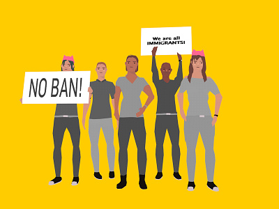 No Ban 3d ban characters civil equality liberty lowpoly no protest pussy rights trump