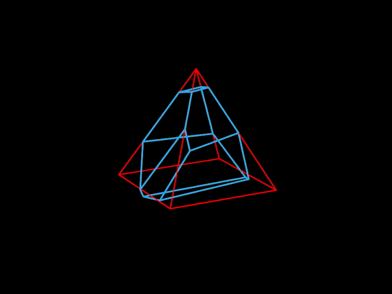 Tetra-Dimensional Pyramidal Portal 3d animation colors flat geometry isometric lines lowpoly math pyramid tetra triangle