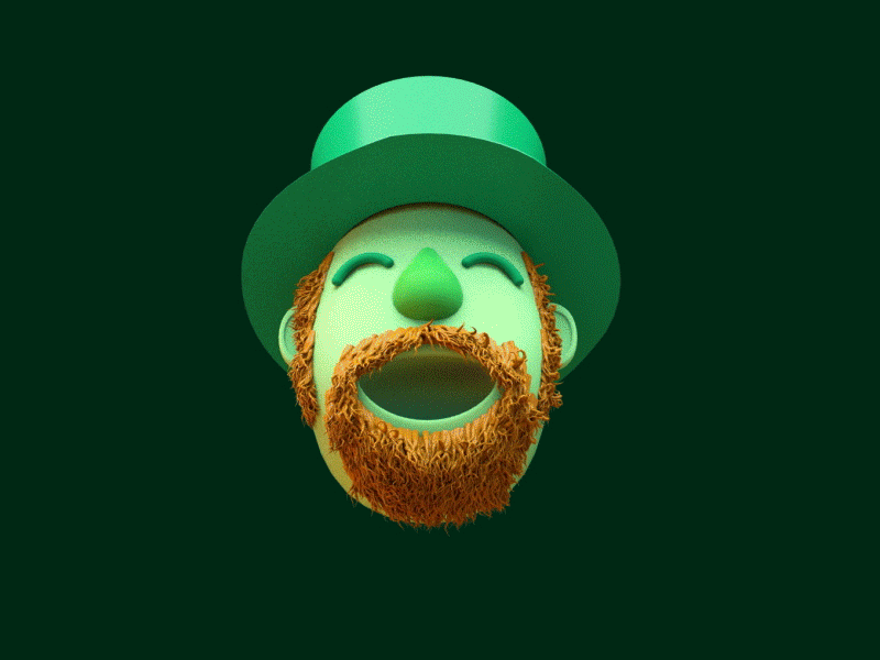 Seamus the Rainbow Spouting Leprechaun 3d animation beard character ginger green leprechaun lowpoly puke rainbow throw