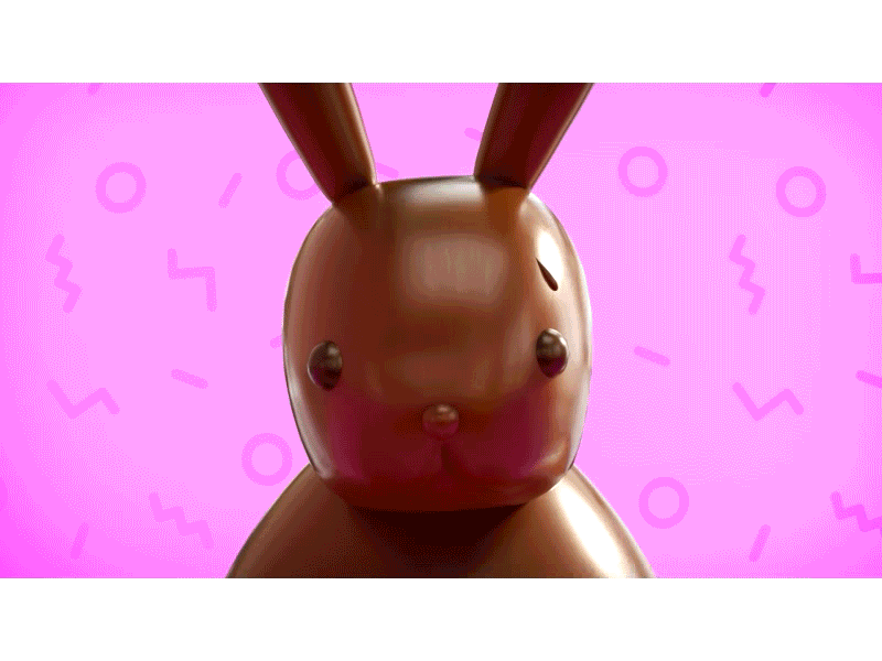 Chocolate Bunny (Nervous) 3d animation bunny chocolate cute dark death easter graphic mug rabbit spring