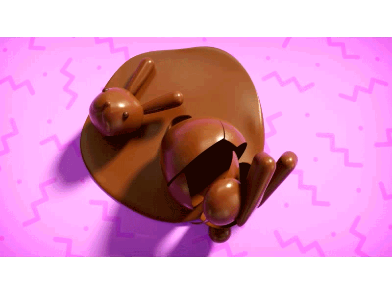 Chocolate Bunny (Death) 3d animation bunny chocolate cute dark death diehard easter mug rabbit spring