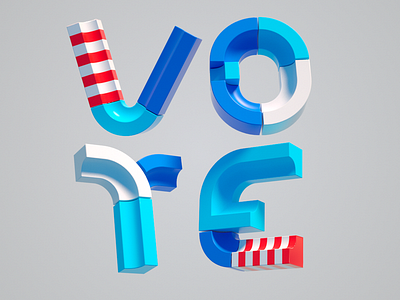 Vote 3d c4d democracy design elections font lettering logo politics resistance type vote