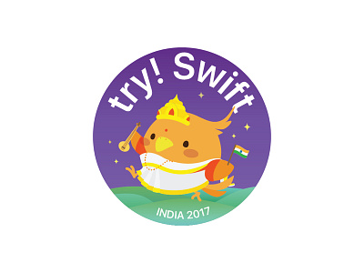 Tryswift India Sticker bird conference event graphic design india mascot print sticker try! swift
