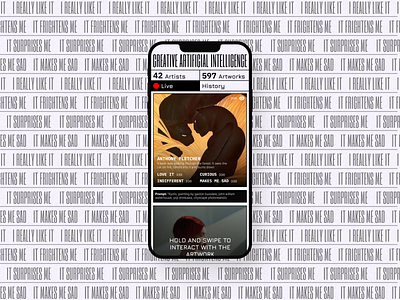 Creative Artificial Intelligence Gallery ai app art experimental inspiration interface swiss ui