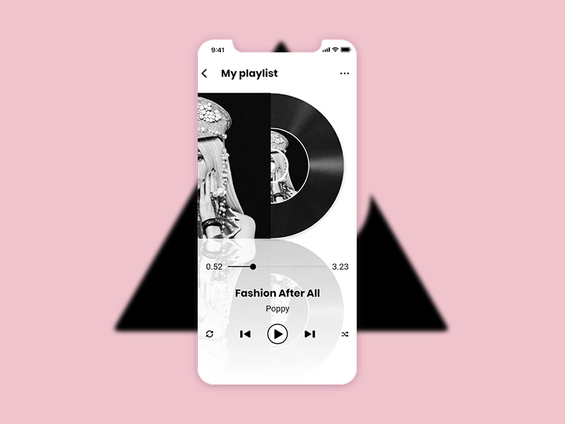 Music Player 009 adobe xd animation app application dailyui design gif interaction interface ios iphone mobile ui ux