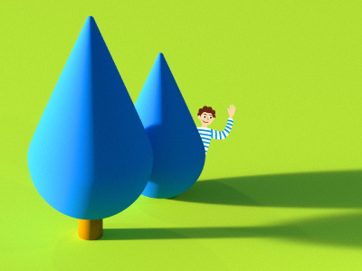 Hide and seek 3d ai blender flat illustrator mash up vector