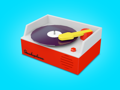 Toy Cracker – Record Player 3d blender illustration low poly three.js