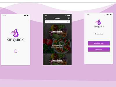 Sip Quick android app design food app ui food ordering app ios app deisgn