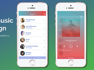 Music App concept app design ios app design mobile app ui music app ui