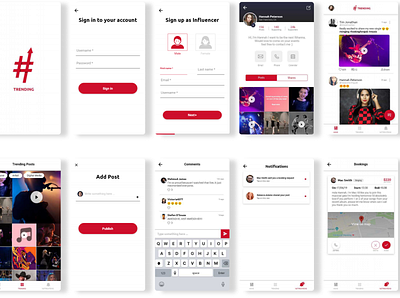 Trending | Social Media App For Influencers app design ios app design mobile application design social media app social media app design uiux design ux design