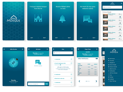 My Mosque | App to locate mosques in your vicinity ios app design islamic app design mobile application design mosques app design muslim app