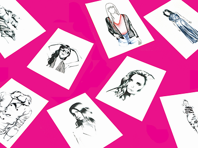 Biro biro drawing fashion fashion illustration illustration painting pencil pink women