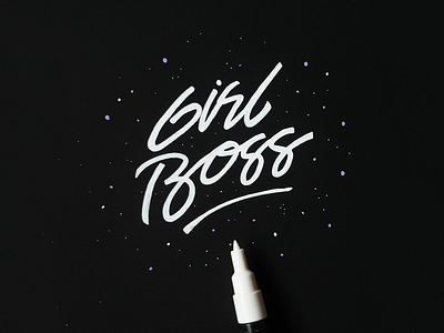 Girl Boss black boss design girl lettering posca white
