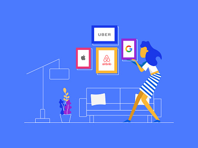 Illustration 1 airbn apple google graphic home illustration living uber