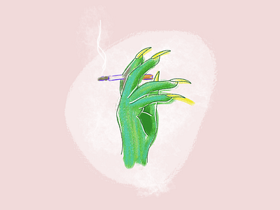 Lizard cigarette digital illustration digital painting hand illustration lizard