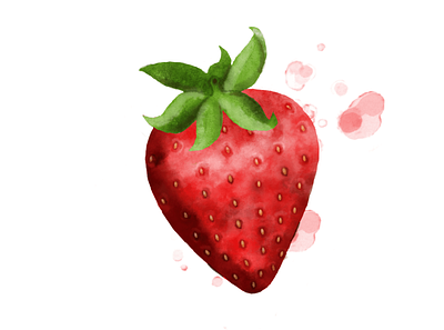 Strawberry digital painting digital watercolor fruit fruit illustration illustration strawberry