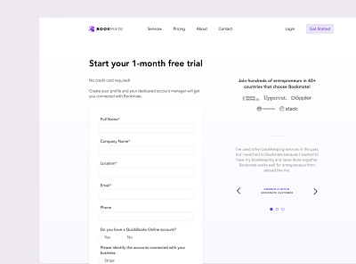 Bookmate Checkout check out form sign up trial