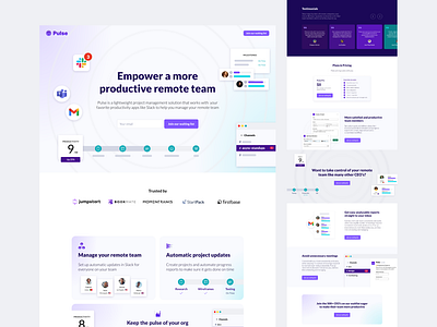 Pulse Landing Page home page landing page project management