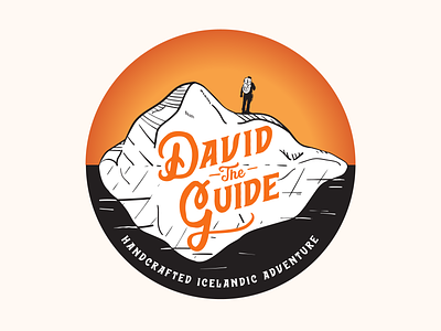 David the Guide Logo glacier hand drawn iceland illustration logo tour guide