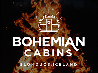 Bohemian Cabins Logo cabin iceland illustration logo