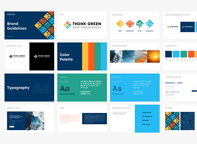 Think Green Style Guide brand guide branding color palette eco green energy identity identity system renewable energy style guide sustainable energy typography