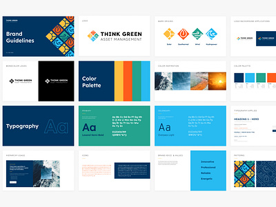 Think Green Style Guide brand guide branding color palette eco green energy identity identity system renewable energy style guide sustainable energy typography