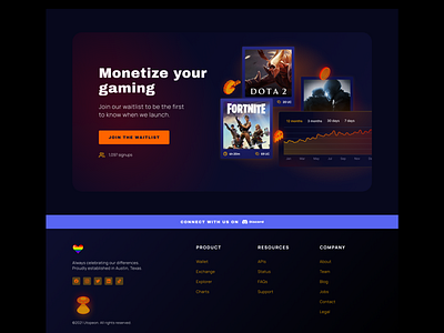 Utopeon CTA and Footer crypto cta esports footer gaming landing video games web3