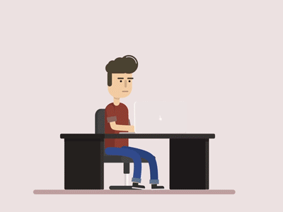 Laptop Guy animation character explainer laptop table