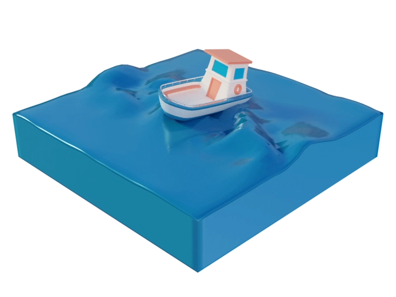 Dribbble 3d animation b3d blender3d boat cycles water